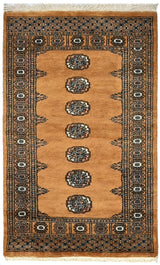 Handknuten Bokhara Oriental rug by Orientmattor, classic carpet in 147x92 cm with intricate geometric patterns.
