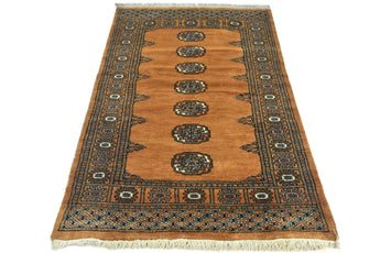 Orientmattor handknuten Bokhara Oriental carpet, 147x92 cm with intricate traditional patterns and rich colors.