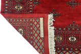 Handwoven Bokhara Oriental rug by Orientmattor, 235 x 159 cm, featuring classic intricate patterns and rich colors.