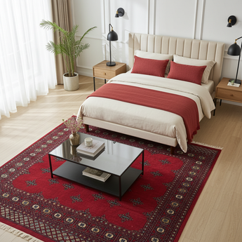 Handknuten Bokhara Oriental carpet from Orientmattor, classic 235x159 cm with intricate geometric patterns and rich traditional design.