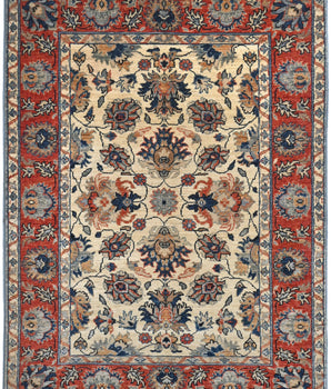 Handwoven Dehbaft Oriental carpet by Orientmattor, 146 x 106 cm, featuring intricate classic design and rich textile details.