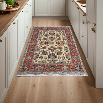 Blue woven Dehbaft Oriental handknuten matta, classic carpet from Orientmattor, measuring 146 x 106 cm, detailed pattern.