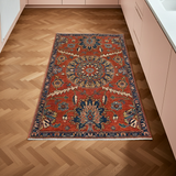 Orientmattor classic handwoven Dehbaft Oriental carpet, 149x89 cm, featuring intricate traditional patterns on a soft textile background.