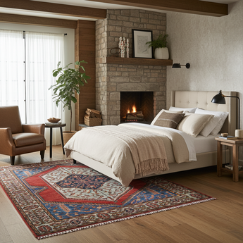 Handwoven Dehbaft Oriental rug by Orientmattor, classic carpet with intricate patterns, measuring 177 x 128 cm.