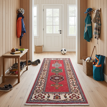 Handknuten Dehbaft Oriental carpet by Orientmattor, classic woven design, 185 x 60 cm, detailed traditional rug in the image.