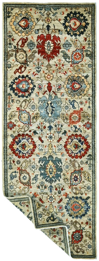 Orientmattor Handknuten Dehbaft Oriental rug, classic carpet with intricate patterns, 239 x 88 cm, detailed woven design.