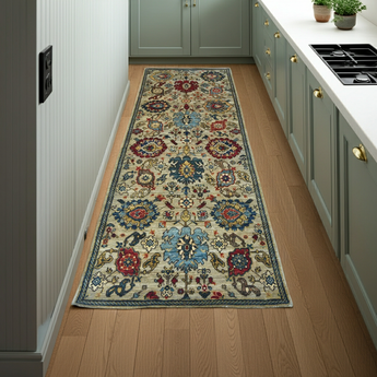 Orientmattor Handknuten Dehbaft Oriental carpet, classic design, 239 x 88 cm with detailed patterns and rich colors.