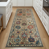 Handwoven Dehbaft Oriental rug by Orientmattor, classic 240x85 cm carpet with intricate patterns in natural fibers.