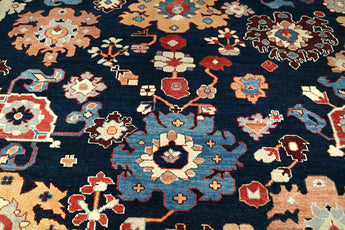 Orientmattor handwoven Dehbaft Oriental classic carpet, 298x248 cm, detailed traditional design in natural fibers.