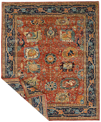 Orientmattor handknuten Farahan Oriental rug, 301x249 cm, classic carpet with intricate patterns and rich colors.