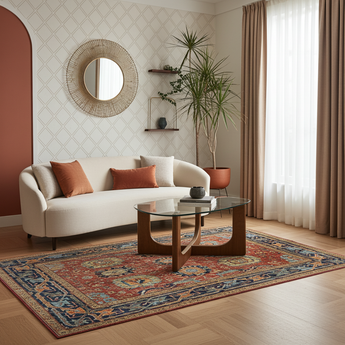 Orientmattor Handknuten Farahan Oriental carpet, classic 301x249 cm, detailed woven design in warm tones.