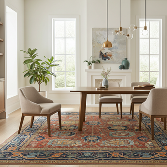 Orientmattor handknuten Farahan Oriental carpet, classic design, 301 x 249 cm with intricate patterns and rich colors.