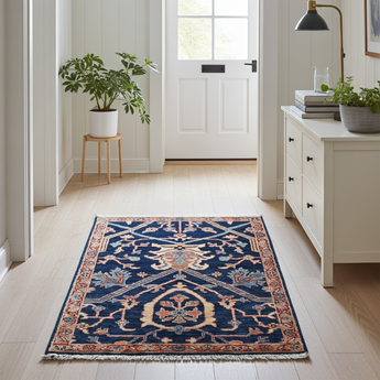 Handwoven Farahan Oriental rug by Orientmattor, 82x68 cm, featuring intricate traditional patterns and rich colors.