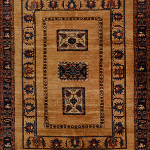 Handwoven Ghashghai Oriental rug by Orientmattor, classic woven carpet in 223x170 cm with intricate traditional patterns.