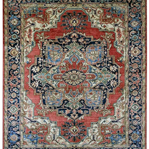 Handknuten Heriz Oriental rug in classic style, 306x245 cm, by Orientmattor, featuring intricate geometric patterns and rich colors.