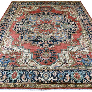 Handknuten Heriz Oriental carpet, 306x245 cm, classic design by Orientmattor, detailed woven pattern in warm tones.