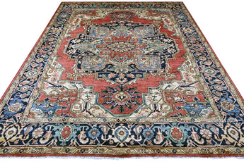 Handknuten Heriz Oriental carpet, 306x245 cm, classic design by Orientmattor, detailed woven pattern in warm tones.