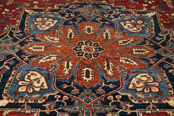 Handknuten Heriz oriental handwoven carpet, 308x250 cm, classic design by Orientmattor, detailed geometric patterns in warm tones.