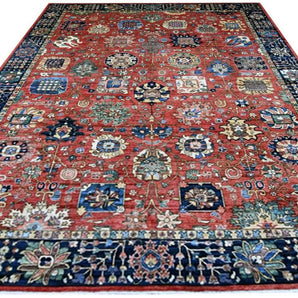 Handwoven Heriz Oriental carpet by Orientmattor, 360x275 cm, featuring intricate traditional patterns and rich colors.