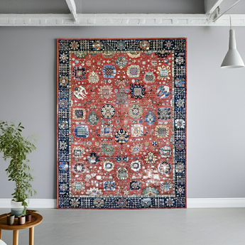 Handknuten Heriz Oriental matta, 360x275 cm, classic carpet by Orientmattor with intricate geometric patterns.