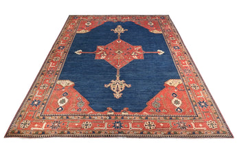 Handknuten Heriz Oriental rug by Orientmattor, classic carpet in 360x278 cm with intricate geometric patterns.
