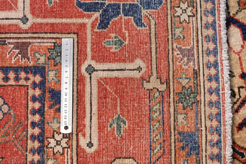 Handwoven Heriz Oriental rug by Orientmattor, 360x278 cm, showcasing intricate geometric patterns and rich traditional design.