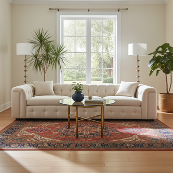 Handknuten Heriz Oriental rug by Orientmattor, classic 427 x 299 cm with intricate geometric patterns and warm colors.