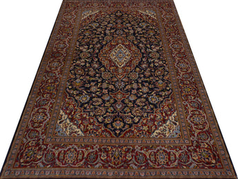 Handknuten Kashan Oriental carpet in classic design, 234x142 cm, by Orientmattor with intricate patterns and rich colors.