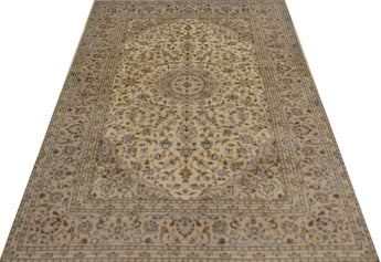 Handknuten Kashan Oriental carpet, classic design in red and beige, 275x200 cm by Orientmattor, detailed woven pattern.
