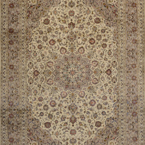 Handknuten Kashan Oriental carpet, classic style, 348x243 cm, by Orientmattor, showcasing intricate patterns and rich colors.