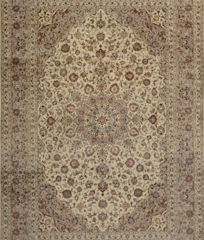 Handknuten Kashan Oriental carpet, classic style, 348x243 cm, by Orientmattor, showcasing intricate patterns and rich colors.