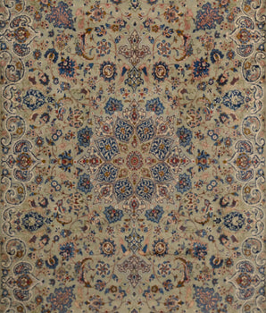 Handknuten Kashan oriental rug by Orientmattor, 365 x 240 cm, classic carpet with intricate patterns and rich colors.