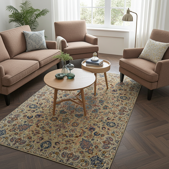 Handknuten Kashan Oriental rug by Orientmattor, 365x240 cm, detailed classic carpet with intricate patterns and rich colors.