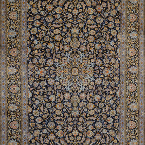 Handknuten Kashan Oriental carpet, classic 370x270 cm, by Orientmattor, featuring intricate patterns and traditional craftsmanship.