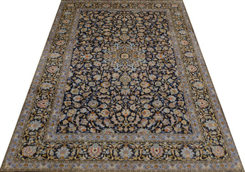 Handknuten Kashan Oriental carpet in classic design, 370x270 cm, by Orientmattor with intricate patterns and rich colors.