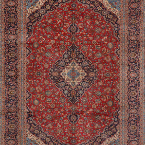 Handknuten Kashan Oriental carpet, classic 388x287 cm, by Orientmattor, featuring intricate traditional patterns on a woven textile.