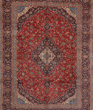 Handknuten Kashan Oriental carpet, classic 388x287 cm, by Orientmattor, featuring intricate traditional patterns on a woven textile.