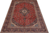 Handwoven Kashan Oriental rug by Orientmattor, 388 x 287 cm, featuring intricate classic carpet patterns.