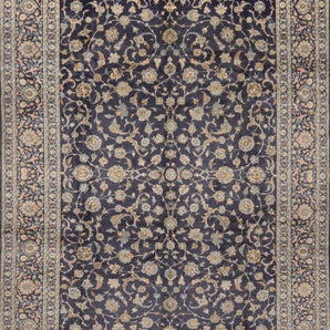 Handknuten Kashan Oriental rug, classic carpet by Orientmattor, measuring 390x278 cm with intricate traditional patterns.