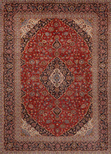 Handknuten Kashan Oriental carpet from Orientmattor, 390x280 cm, showcasing intricate patterns and rich colors.