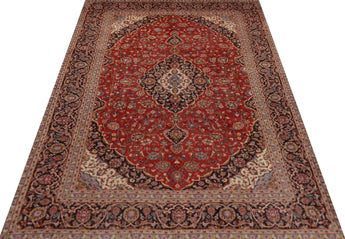 Handknuten Kashan Oriental carpet in classic style, 390x280 cm, from Orientmattor, showcasing intricate patterns and rich colors.
