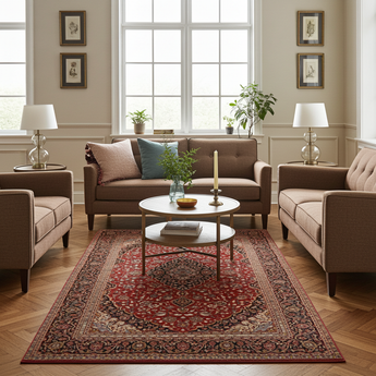 Handknuten Kashan Oriental rug by Orientmattor, classic 390x280 cm with intricate patterns and rich colors.