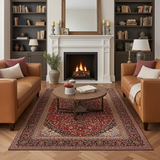 Handknuten Kashan Oriental rug by Orientmattor, classic carpet with intricate patterns, measuring 390 x 280 cm, detailed design visible.