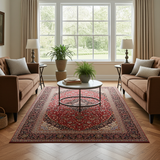 Handknuten Kashan Oriental rug by Orientmattor, classic carpet in 390x280 cm with intricate patterns, traditional woven design.
