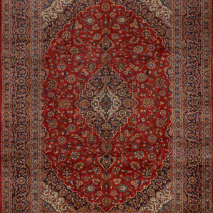 Orientmattor Kashan Oriental handwoven rug, 392x288 cm, featuring intricate classic design and rich colors.