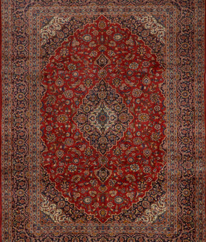 Orientmattor Kashan Oriental handwoven rug, 392x288 cm, featuring intricate classic design and rich colors.
