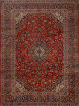 Orientmattor Kashan Oriental handwoven rug, 392x288 cm, featuring intricate classic design and rich colors.