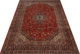 Handknuten Kashan Oriental carpet in classic style, 392x288 cm, featuring intricate patterns and rich colors.