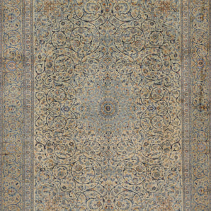 Orientmattor handknuten Kashan Oriental rug, classic carpet in 405x295 cm with intricate traditional design.