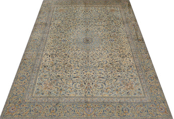 Handknuten Kashan Oriental rug by Orientmattor, classic carpet with intricate patterns, measuring 405 x 295 cm.